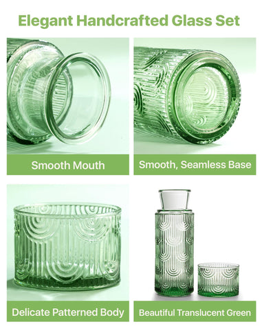 DmmyAlzx mouthwash dispenser glass set, hygienic countertop accessory