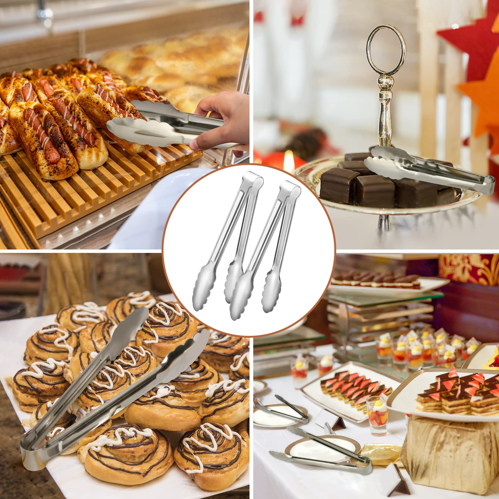 Dmoera dishwasher-safe kitchen tongs for quick cleanup after meals.
