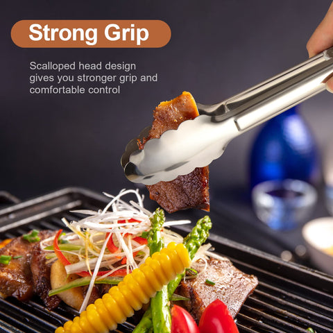 Dmoera mirror-polished tongs enhance any buffet display.