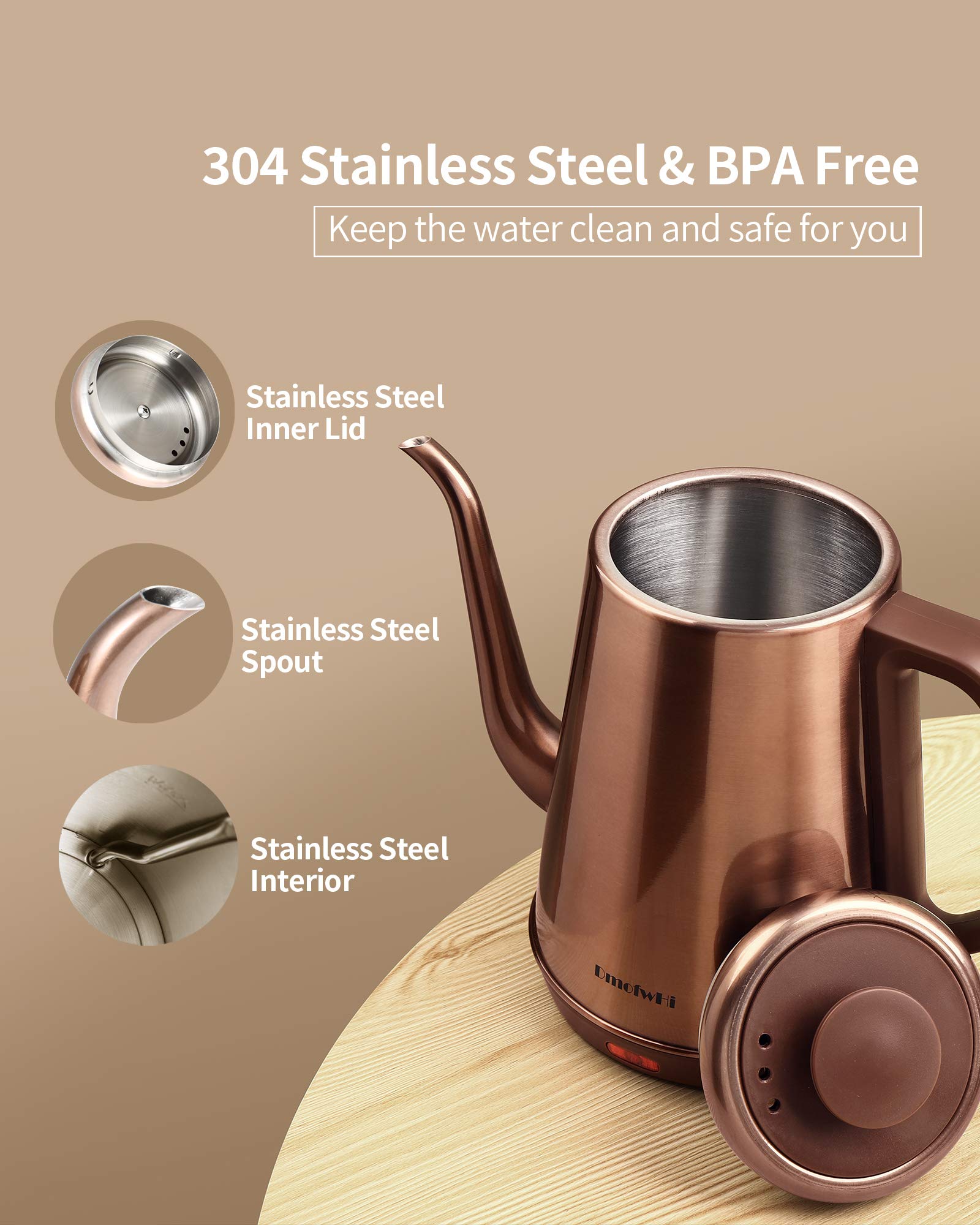DmofwHi BPA-free cool-touch handle for safe, comfortable pouring.