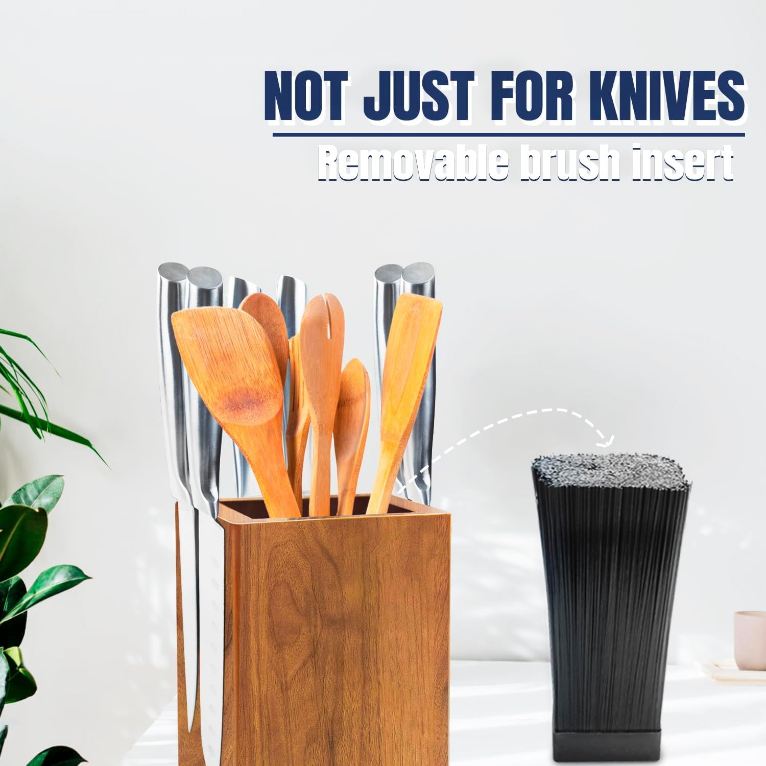 Dmore compact design saves counter space while storing many knives.