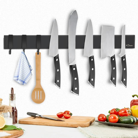 Dmore magnetic knife holder wall 16-inch keeps knives organized and within reach.