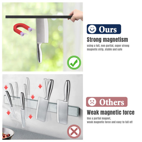 Dmore screw mount knife strip for secure wall mounting of knives and tools.