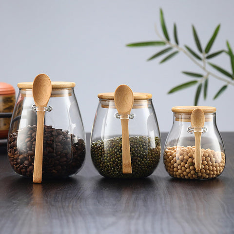 DNIENKGE clear jars for grains and dried fruits with visibility
