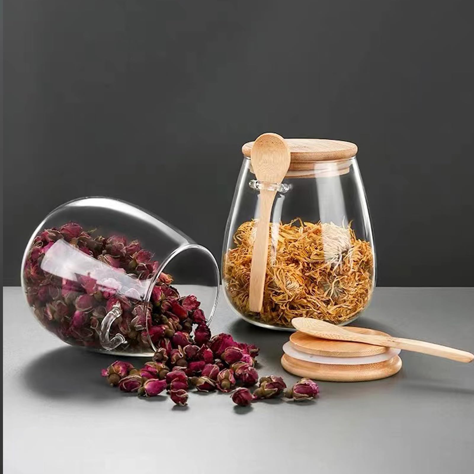 DNIENKGE jars storing dried fruits and nuts neatly