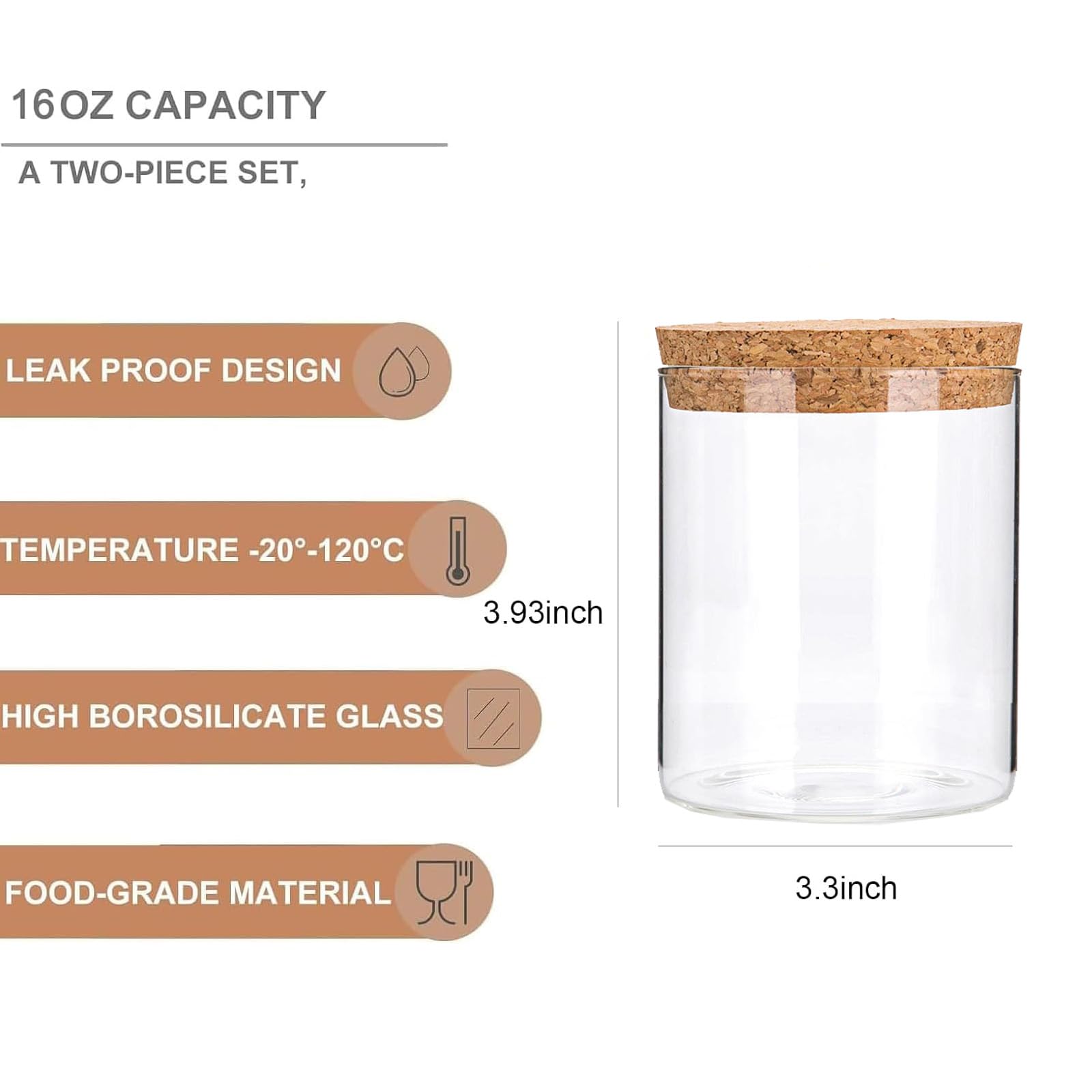 DNIENKGE flour and sugar jar with wide mouth for easy scooping and refills.