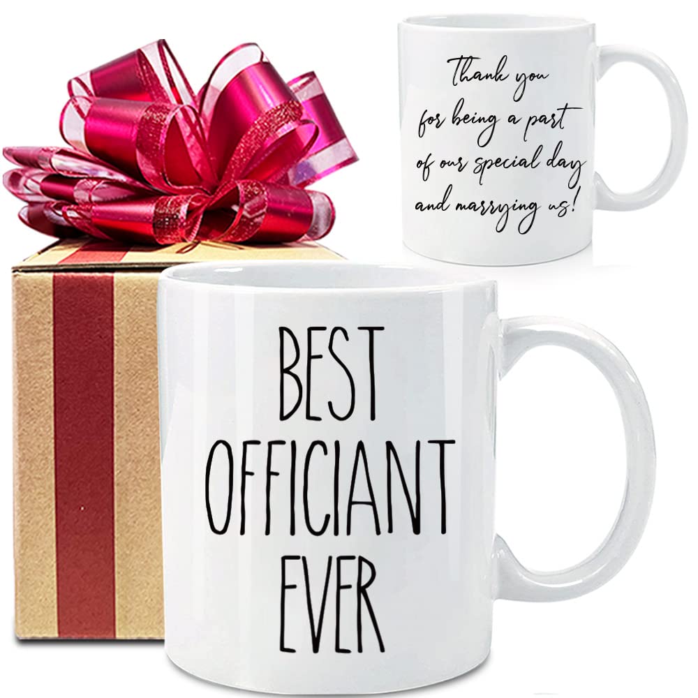 Dnuiyses wedding officiant mug front view, durable keepsake