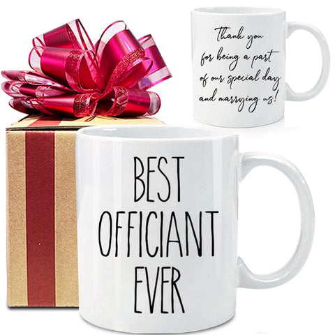 Dnuiyses wedding officiant mug front view, durable keepsake