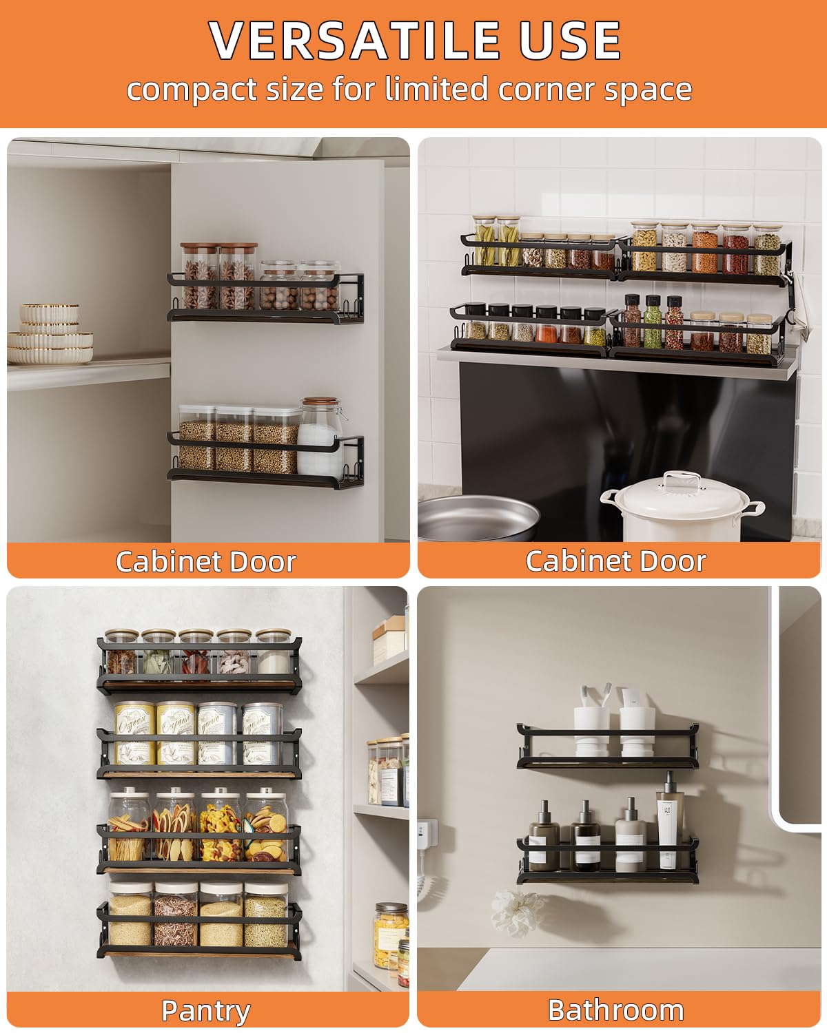 Doakhirmit RV-ready spice shelf stores essentials in compact spaces.