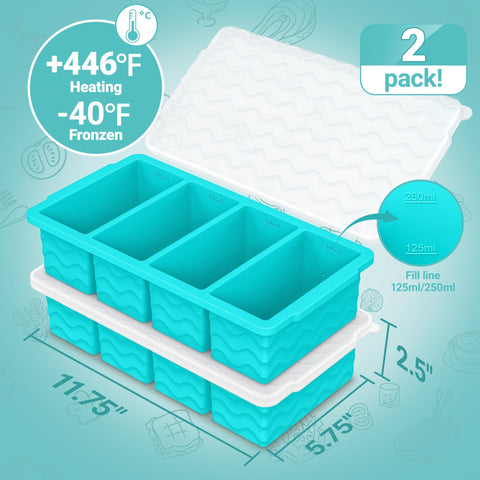 Doasuwish freezer trays with 8-trays and reinforced steel frame maintaining shape
