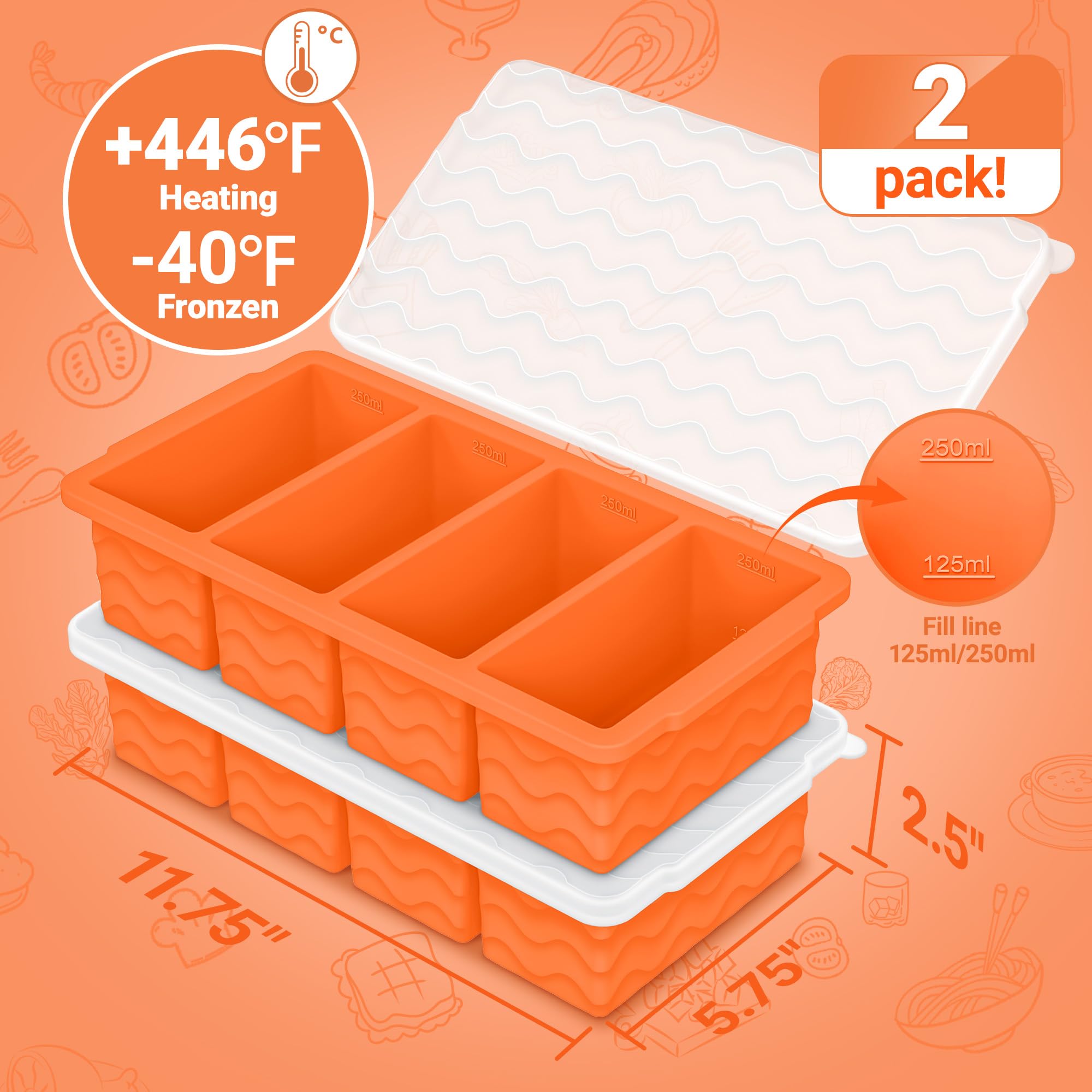 Doasuwish freezer tray showing 8-portion markings for precise prep.