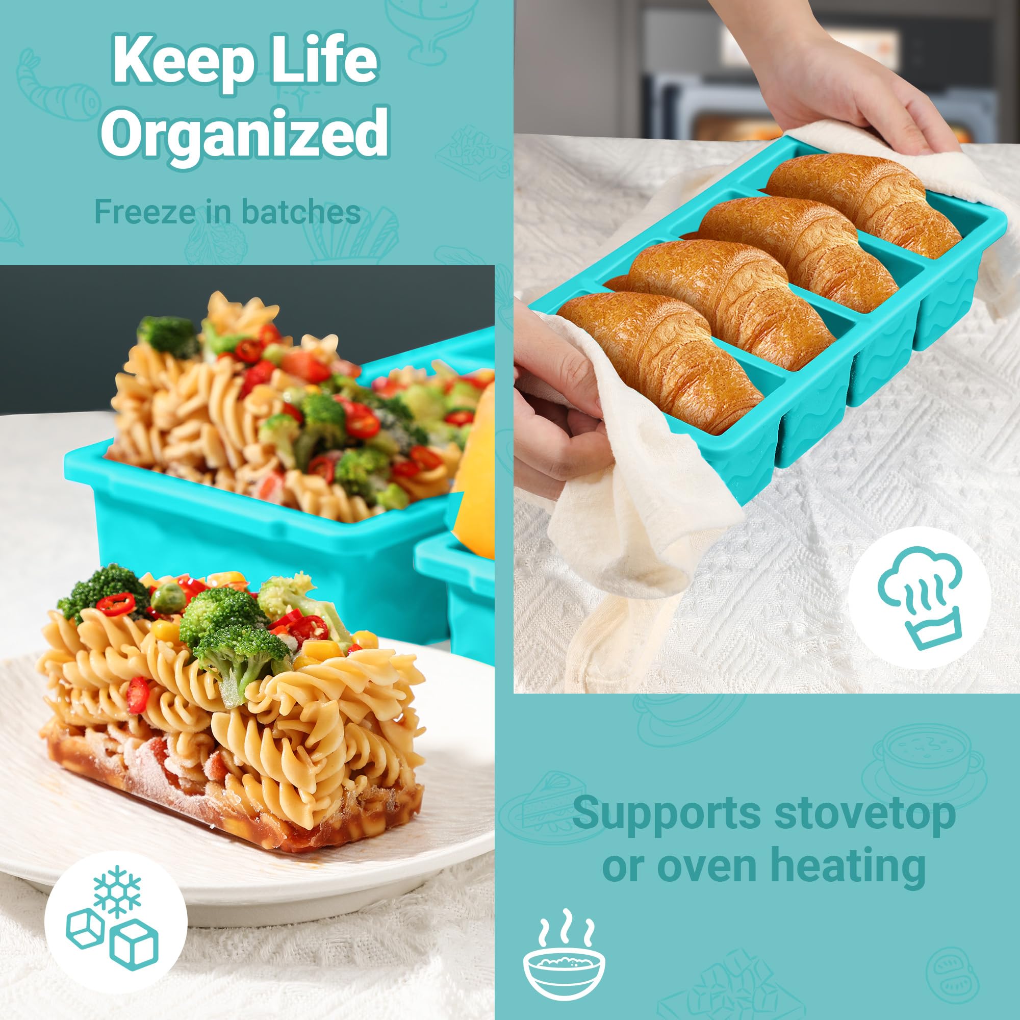 Compact Doasuwish freezer molds stack neatly as jumbo ice molds for beverages