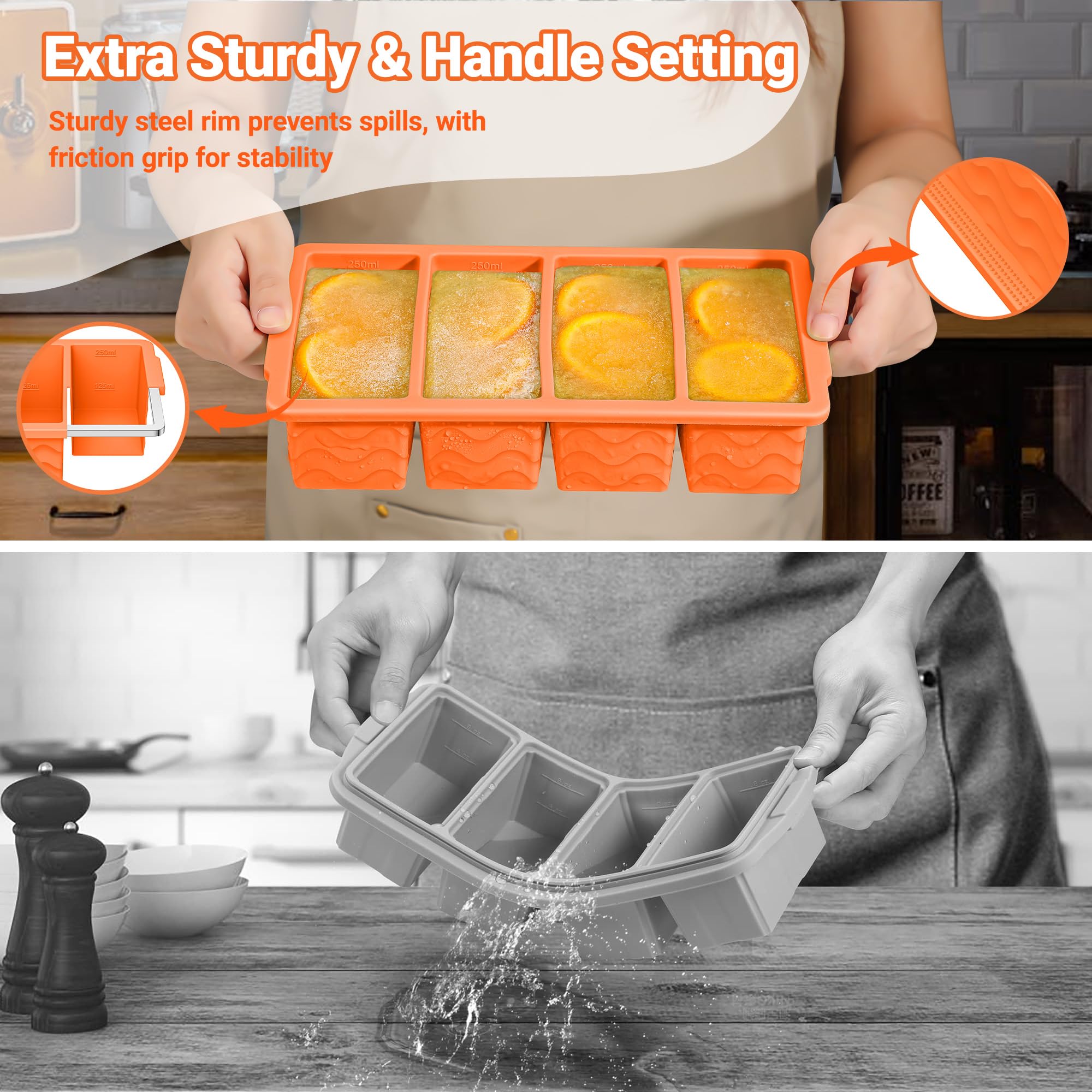Doasuwish leak-proof silicone lids prevent flavor transfer.