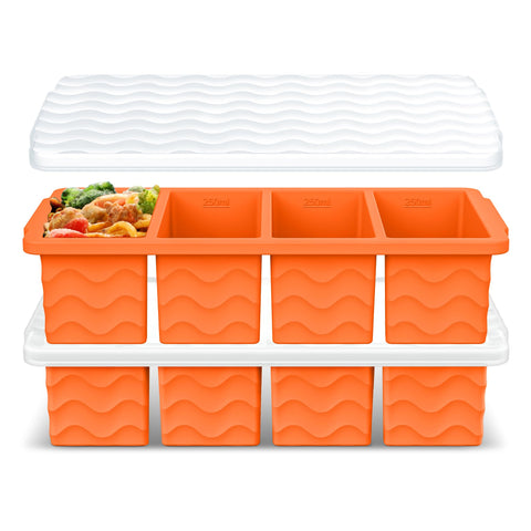 Doasuwish silicone freezer tray with lid for 1-cup portions.