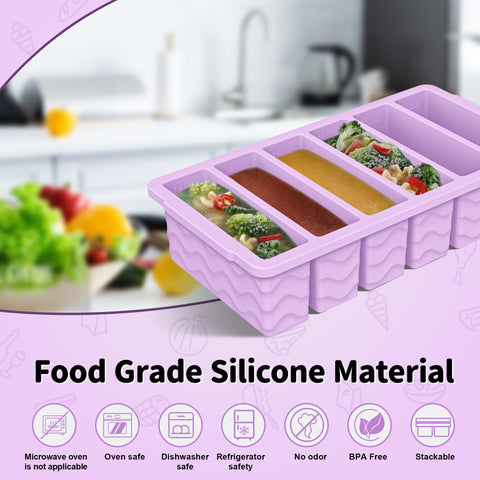 Doasuwish 12-cup small silicone freezer tray with lid, compact for daily portions.