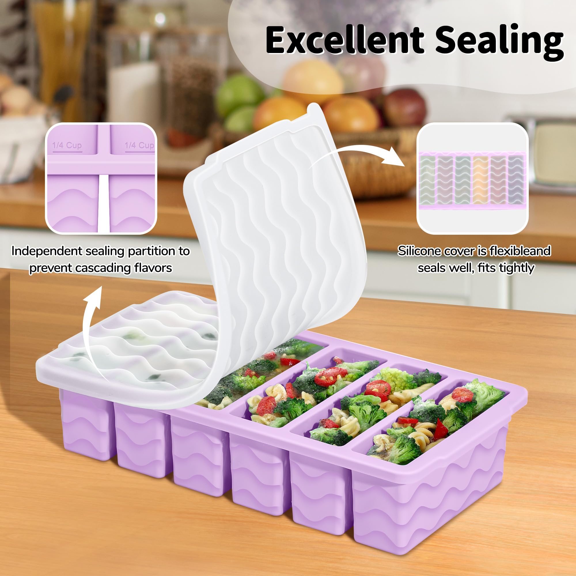 Doasuwish odor-resistant silicone tray keeps fridge scents stable during storage.