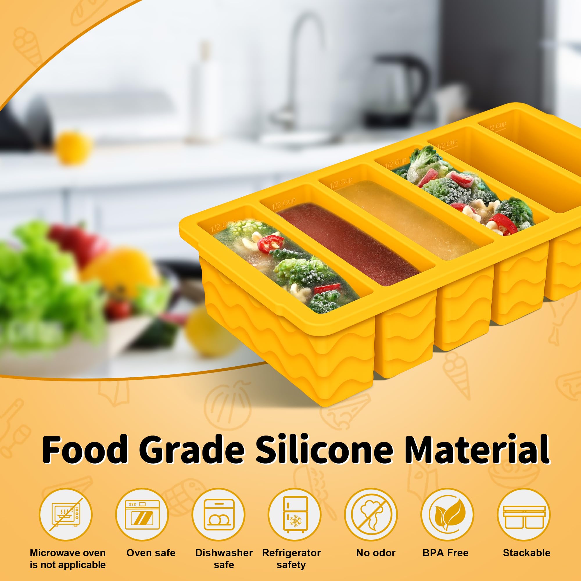Doasuwish small 1/2-cup tray with lid, perfect for sauces and herbs.