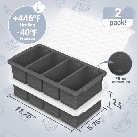 Two-pack Doasuwish freezer trays stacked for space-saving storage