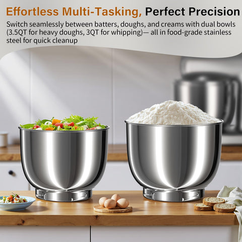 DOBBOR stainless steel bowls are durable and easy to clean.