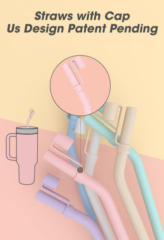 Dishwasher-safe silicone straw with cleaning brush for easy maintenance