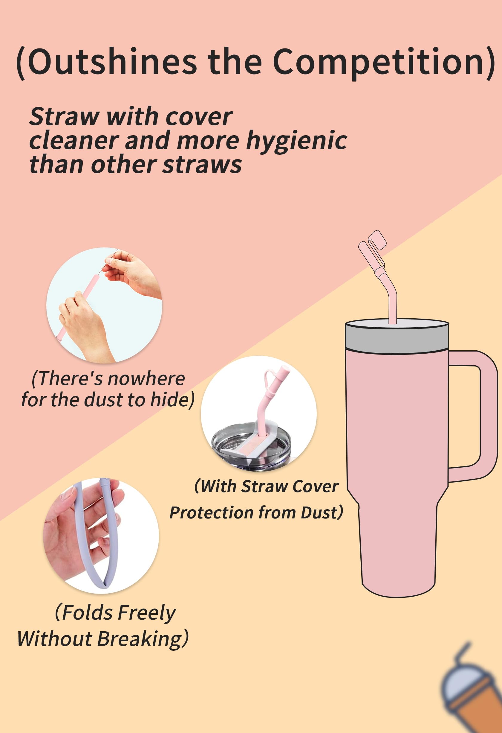 Dustproof and splashproof straw cover suitable for outdoor use