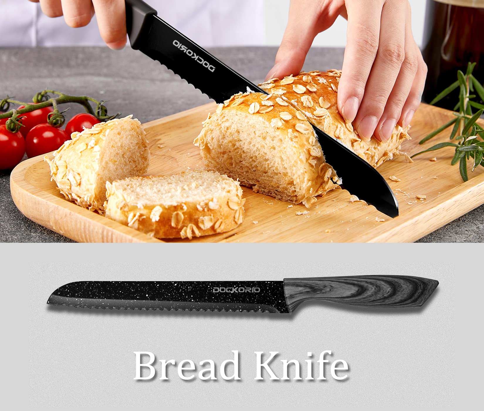 Dockorio ergonomic handle design reduces fatigue during extended prep.