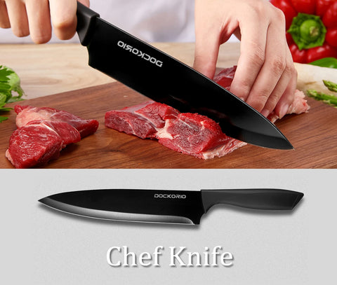 Dockorio knife block keeps knives organized and accessible.
