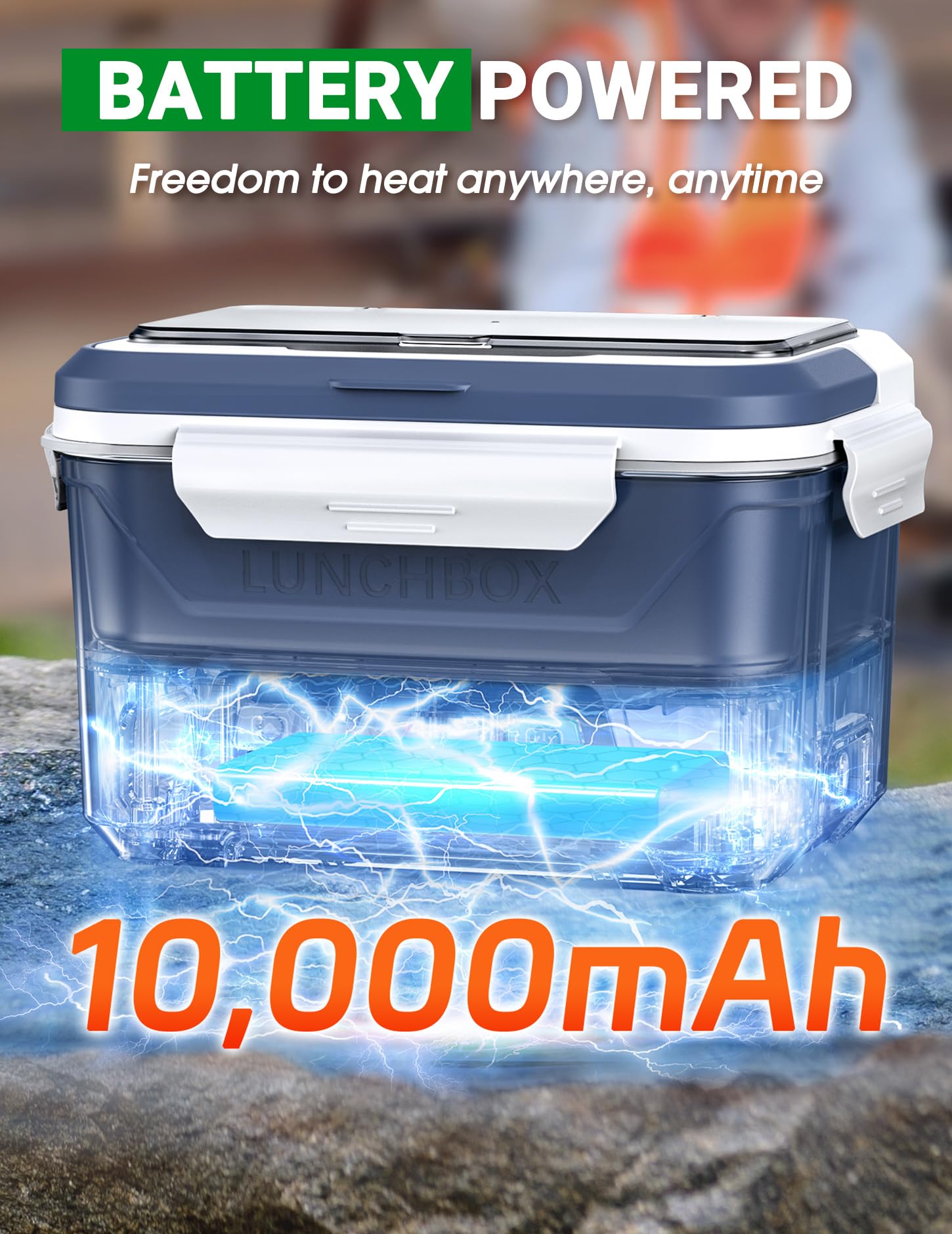 Docusvect Rechargeable Lunch Box lid seal for mess-free transport