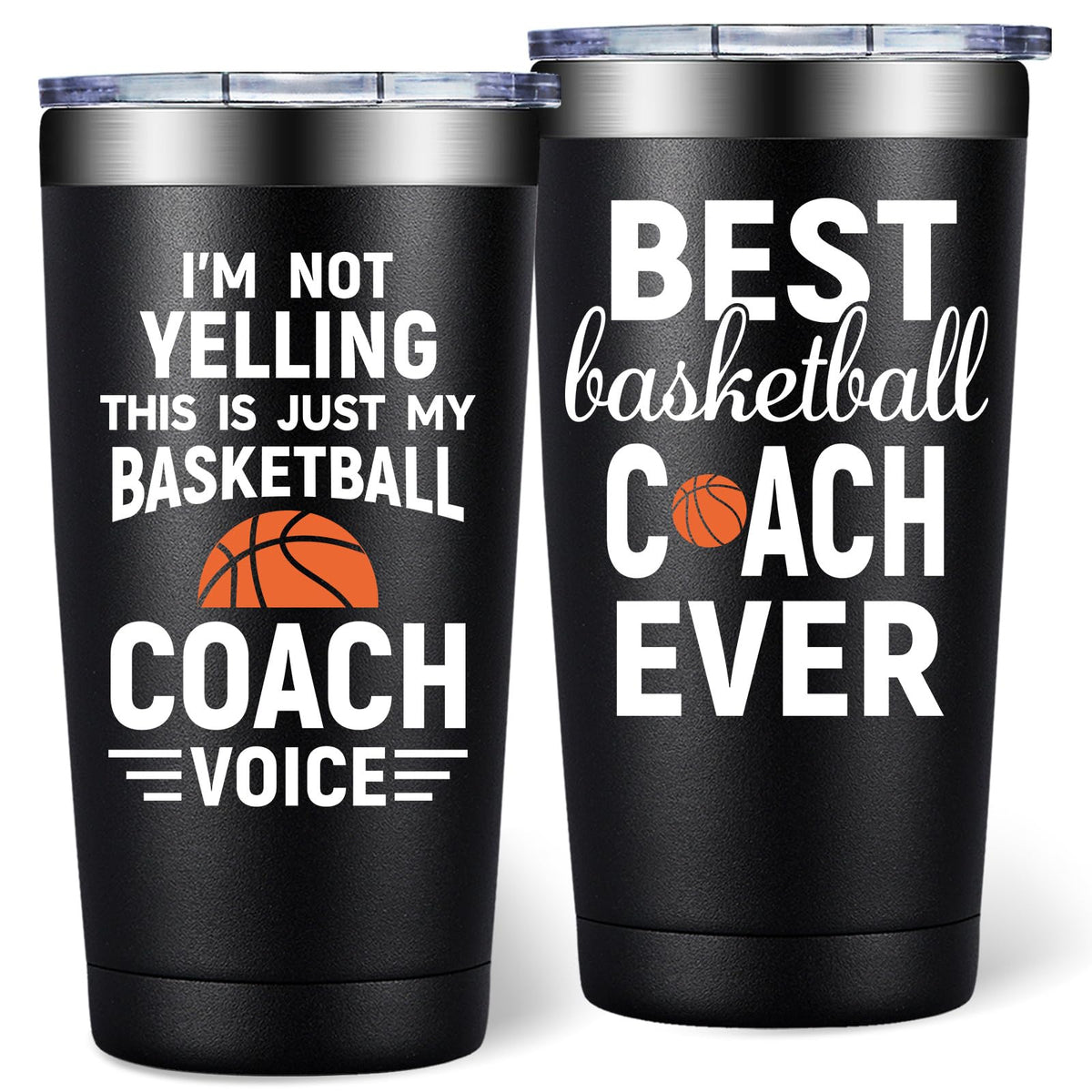 DOEARTE basketball coach tumbler with funny message keeps drinks cool during games