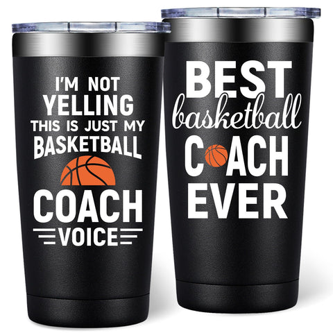 DOEARTE basketball coach tumbler with funny message keeps drinks cool during games