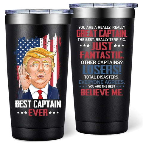 DOEARTE 20oz tumbler front view for long boat trips with temperature retention