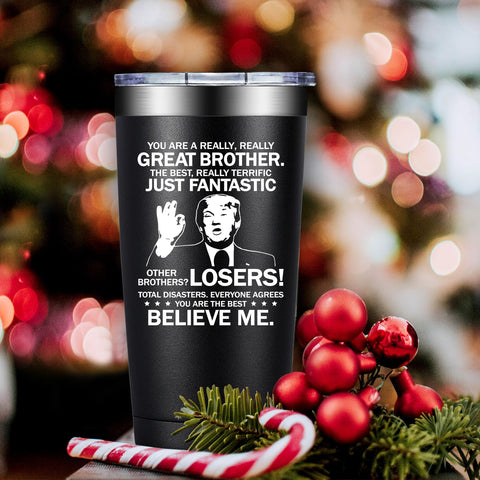 Doearte Christmas gift idea tumbler suitable for brother celebrations.
