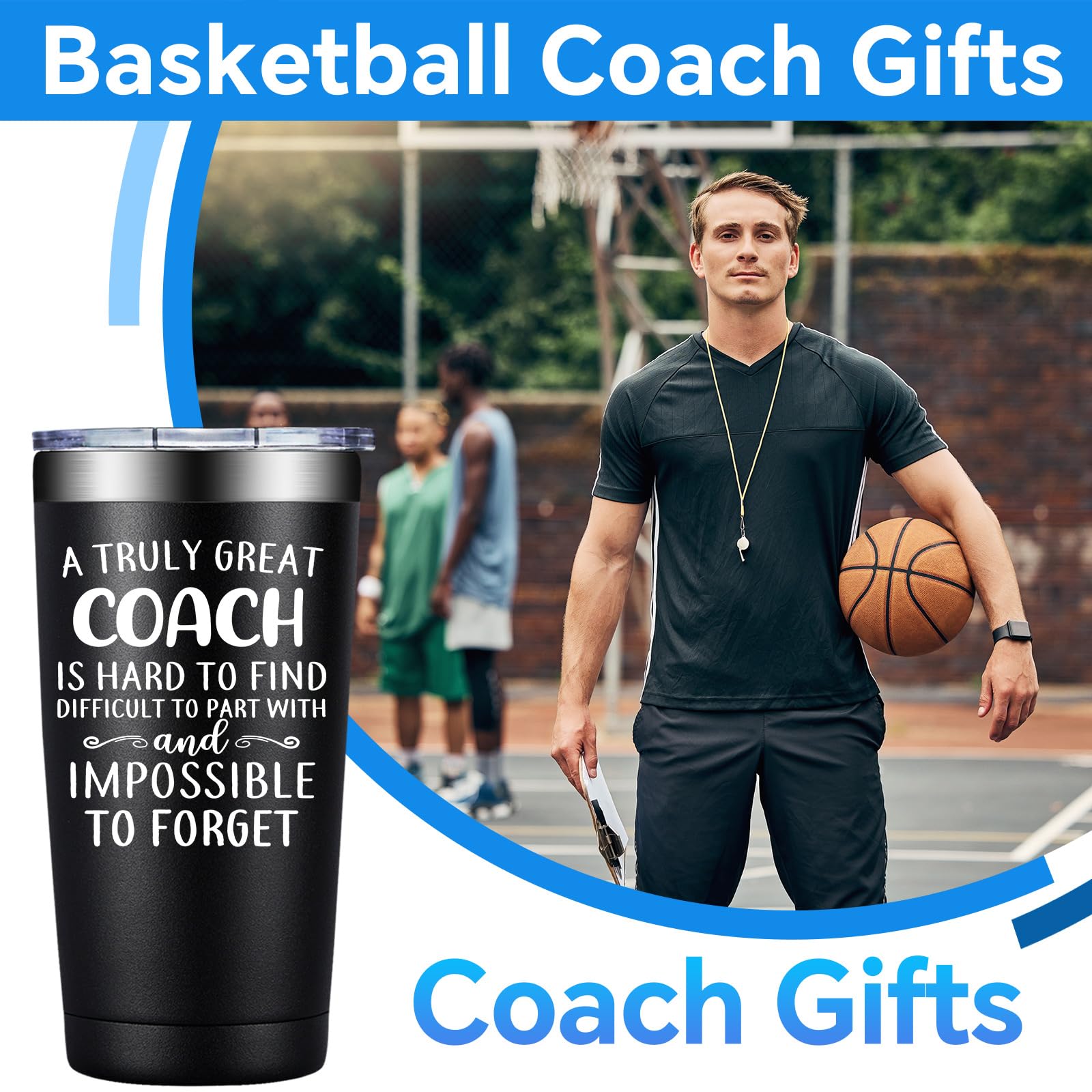 DOEARTE soccer coach design tumbler on sidelines keeps players refreshed.