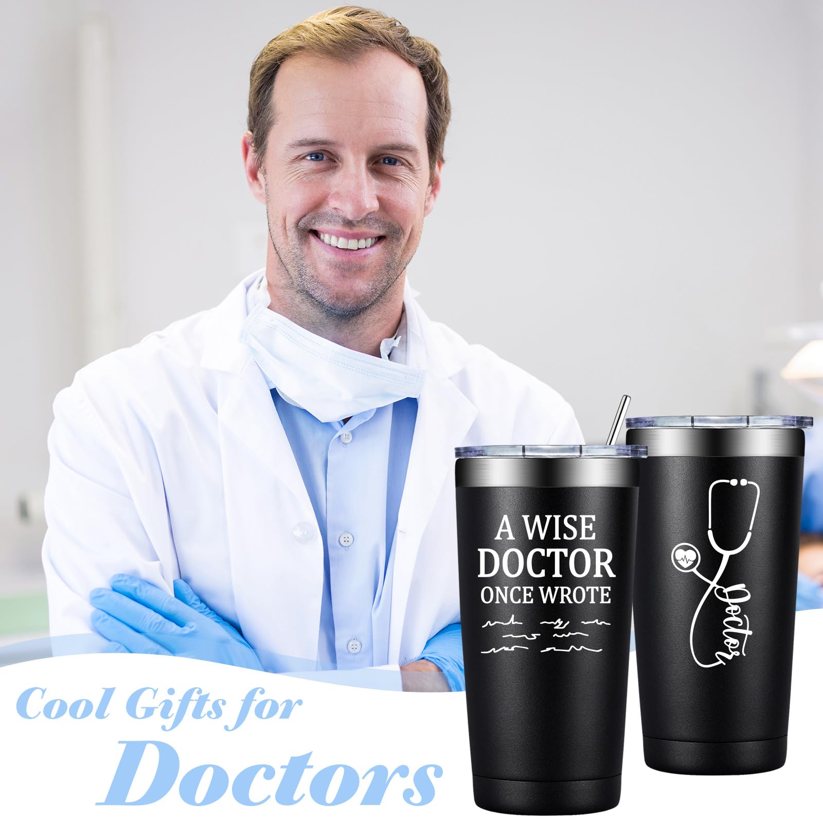 DOEARTE 20oz Doctor tumbler on office desk for daily use