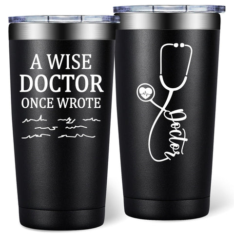 DOEARTE 20oz Doctor tumbler in unboxing shot, ideal for gifting