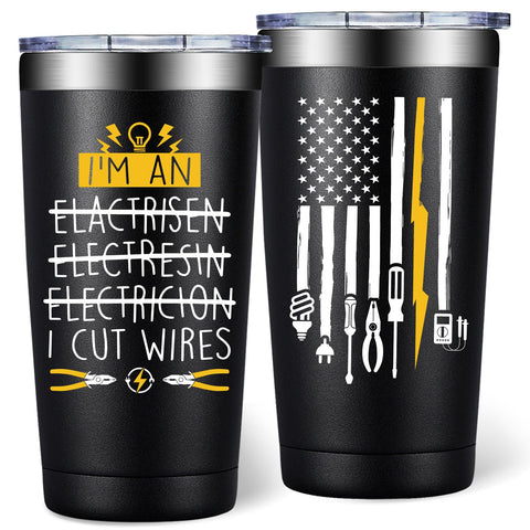 DOEARTE Electrician Tumbler on-site quote enhances coffee breaks