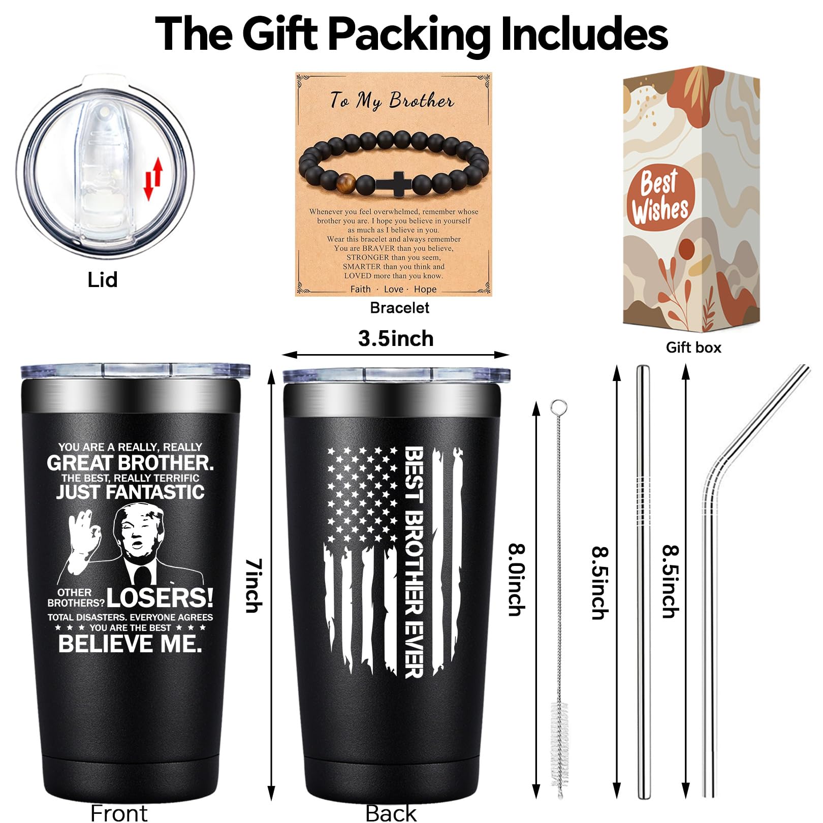 Doearte gift-packaging-ready tumbler for a thoughtful brother gift.