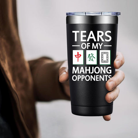 DOEARTE Mahjong tumbler outdoor-ready for outdoor adventures and commutes.