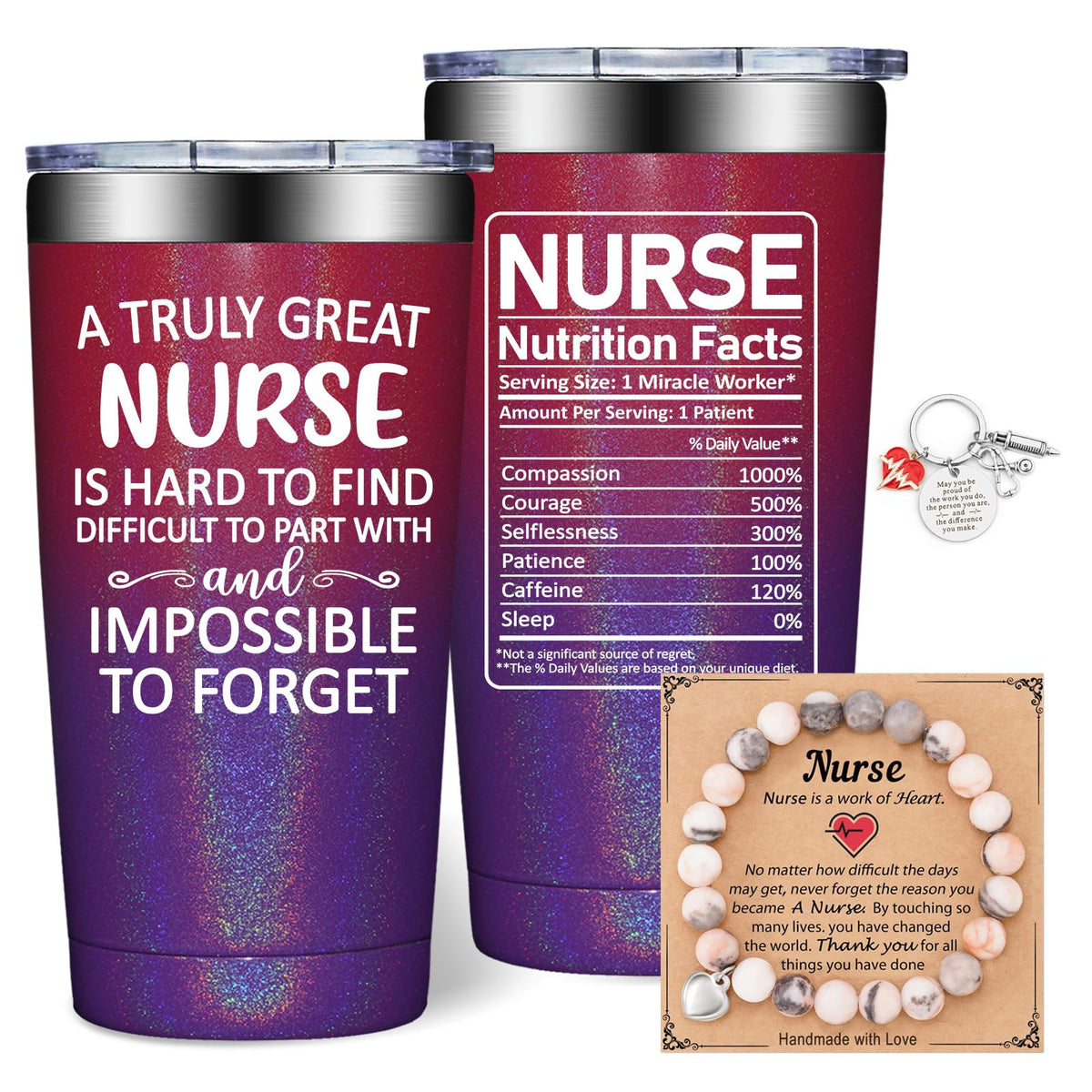 DOEARTE nurse gifts tumbler front view with humorous quote for gifting.