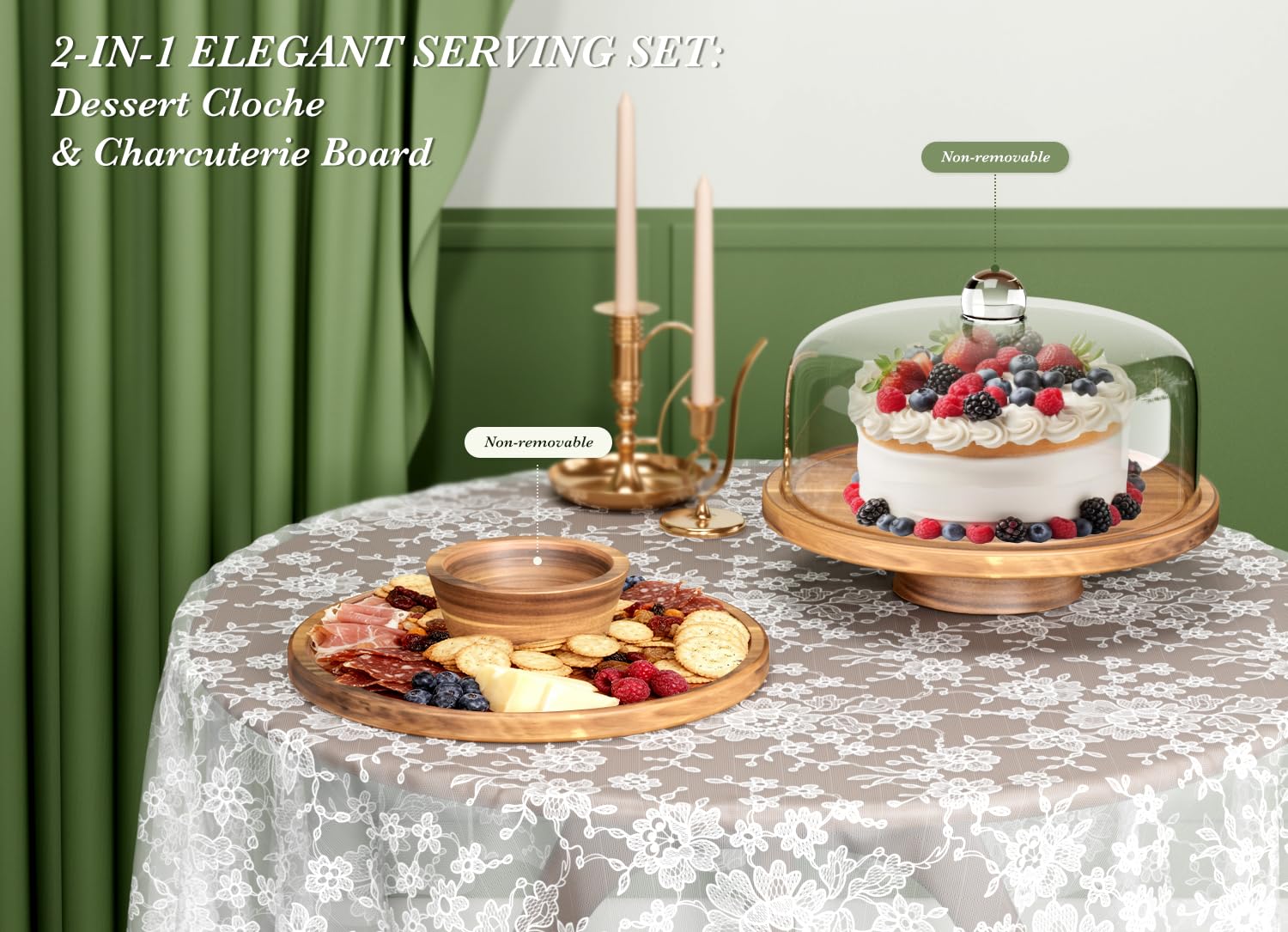 Dofira 2-in-1 serving board doubles as display and tray.