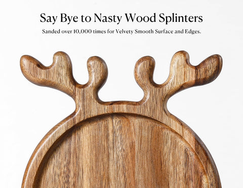Dofira acacia antler decorative platter for stylish table settings.