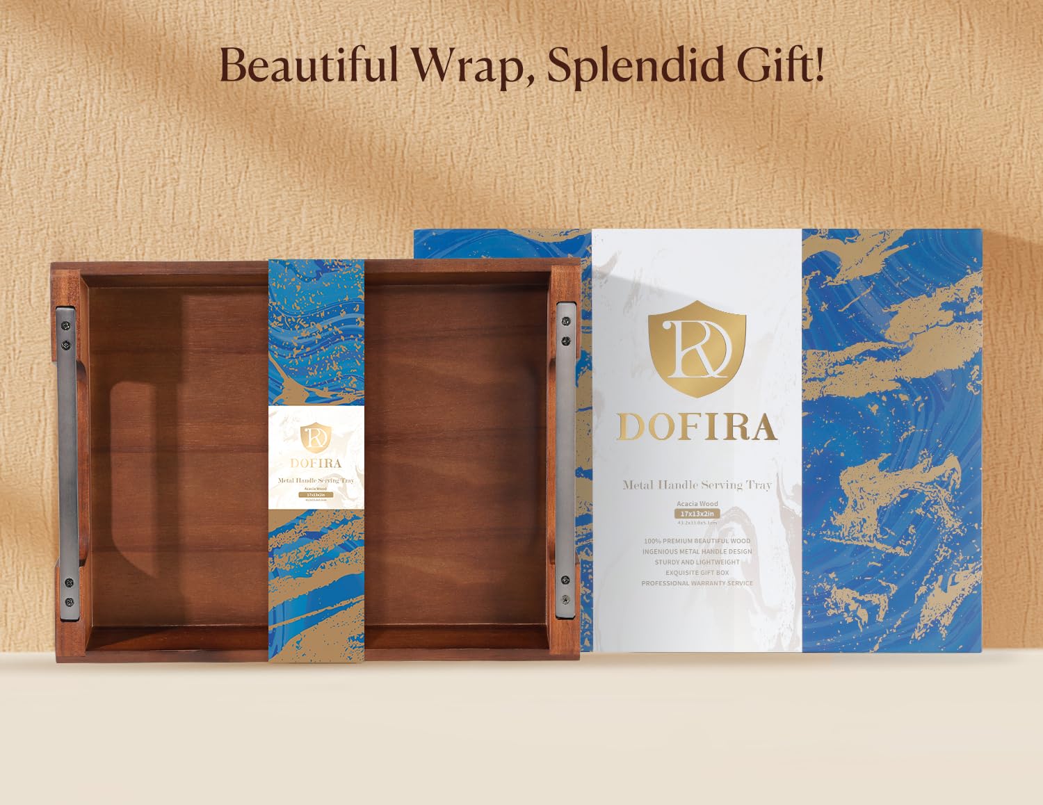 Close-up of Dofira tray edge showcasing sturdy joinery and quality finish.