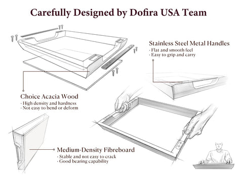 Dofira breakfast-in-bed setup with beverages and pastries
