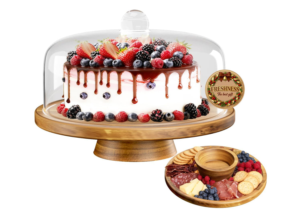Dofira glass dome over cake keeps desserts fresh and stylish.
