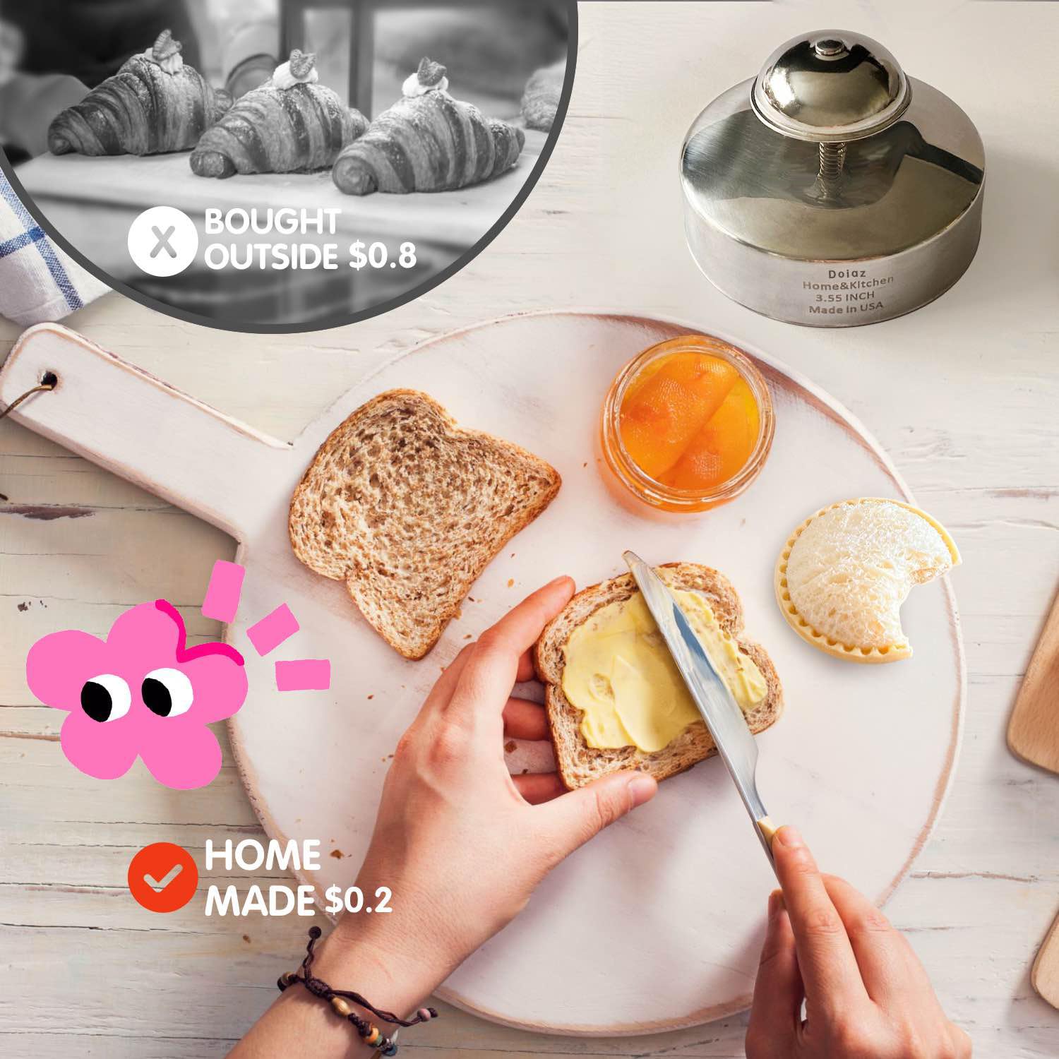 Doiaz kid-friendly sandwich shapes invite kids to participate in lunch prep.