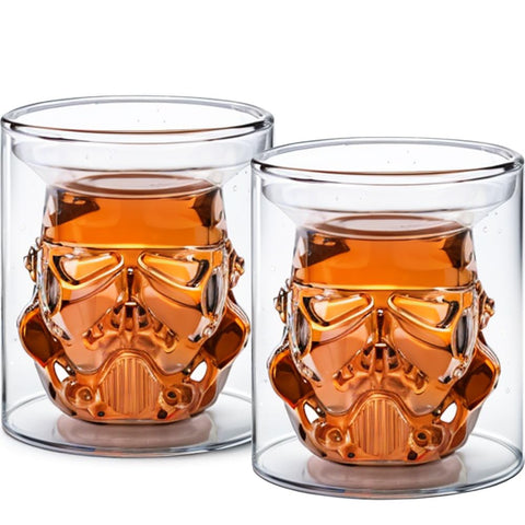 Doiaz whisky glasses with Storm Trooper design elevate your home bar.