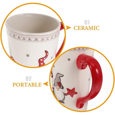 DOITOOL Christmas gnome mug interior view for easy cleaning and serving.