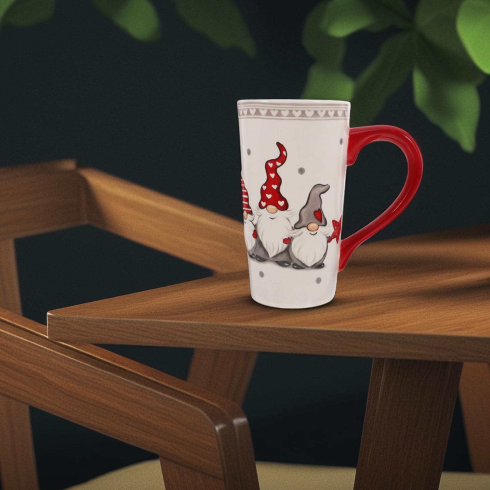 DOITOOL Christmas gnome mug glossy glaze and sturdy handle.