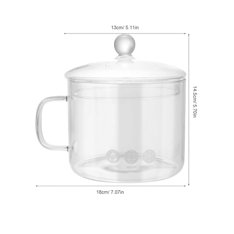 DOITOOL clear glass pot with handle close-up for easy pouring