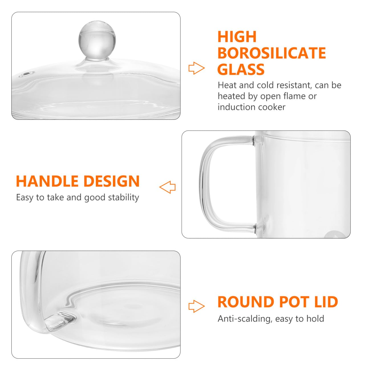 DOITOOL clear glass saucepan safe for microwave and oven use